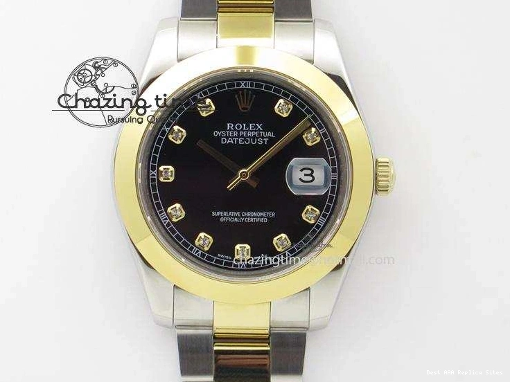 Best AAA Replica Sites 3978 On Bracelet Dial Black 116203 Best Diamond SS Oyster DateJust YG A UrbanStyle Edition BP-Maker 36MM 1225